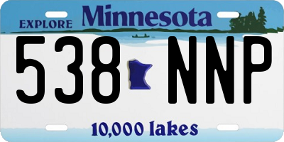 MN license plate 538NNP
