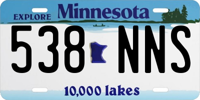 MN license plate 538NNS