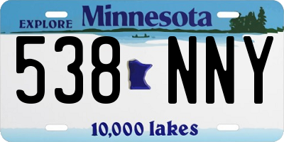 MN license plate 538NNY