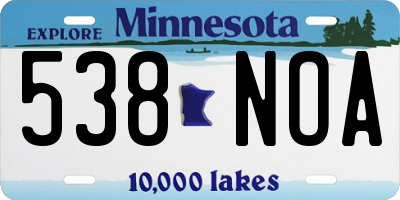 MN license plate 538NOA