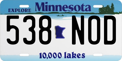 MN license plate 538NOD