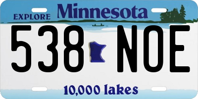 MN license plate 538NOE
