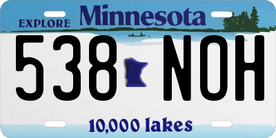 MN license plate 538NOH