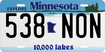 MN license plate 538NON