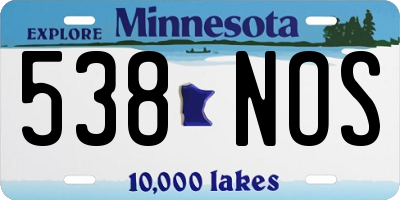 MN license plate 538NOS