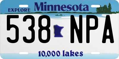 MN license plate 538NPA