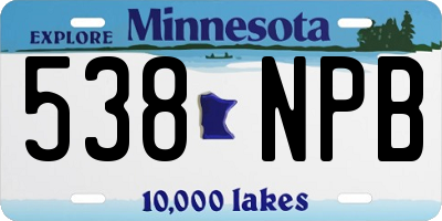 MN license plate 538NPB