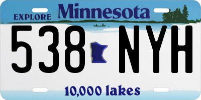 MN license plate 538NYH