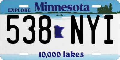 MN license plate 538NYI