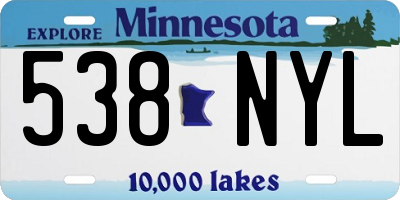 MN license plate 538NYL