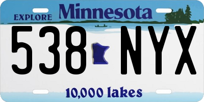 MN license plate 538NYX