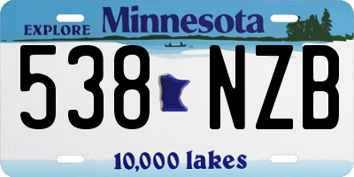 MN license plate 538NZB