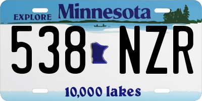 MN license plate 538NZR