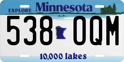 MN license plate 538OQM
