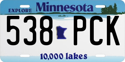 MN license plate 538PCK