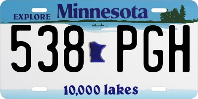 MN license plate 538PGH