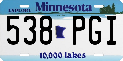 MN license plate 538PGI