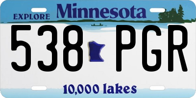 MN license plate 538PGR