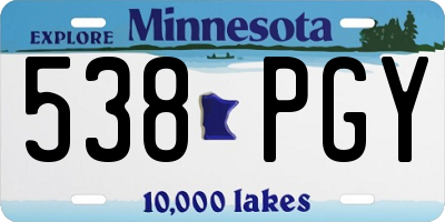 MN license plate 538PGY