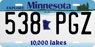 MN license plate 538PGZ