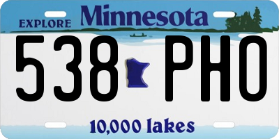 MN license plate 538PHO