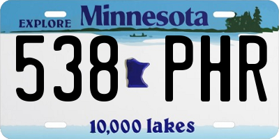 MN license plate 538PHR