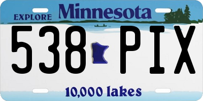 MN license plate 538PIX