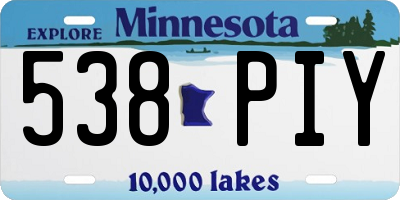 MN license plate 538PIY