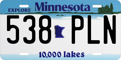 MN license plate 538PLN