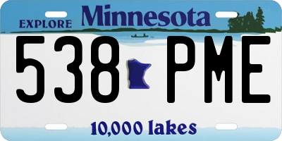 MN license plate 538PME