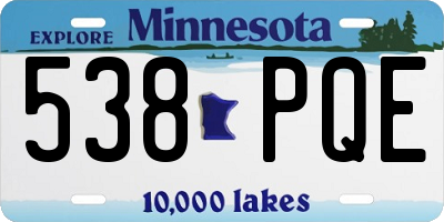 MN license plate 538PQE