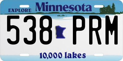 MN license plate 538PRM