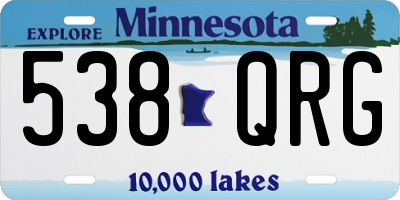 MN license plate 538QRG