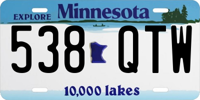 MN license plate 538QTW