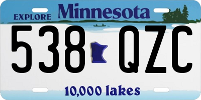 MN license plate 538QZC