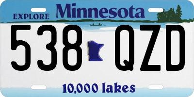 MN license plate 538QZD
