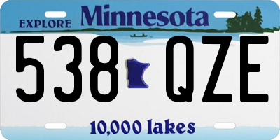 MN license plate 538QZE