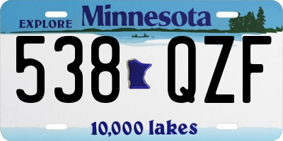 MN license plate 538QZF