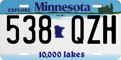 MN license plate 538QZH