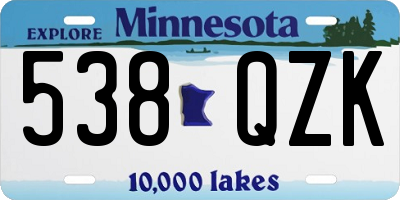 MN license plate 538QZK
