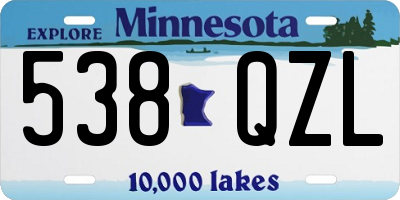 MN license plate 538QZL