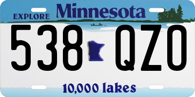 MN license plate 538QZO