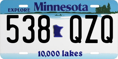 MN license plate 538QZQ