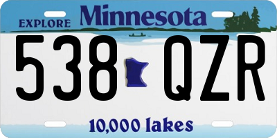 MN license plate 538QZR
