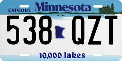 MN license plate 538QZT