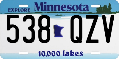 MN license plate 538QZV