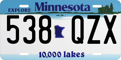 MN license plate 538QZX