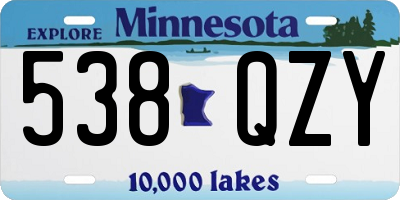 MN license plate 538QZY
