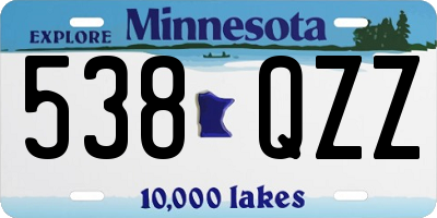 MN license plate 538QZZ