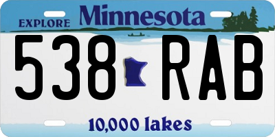 MN license plate 538RAB